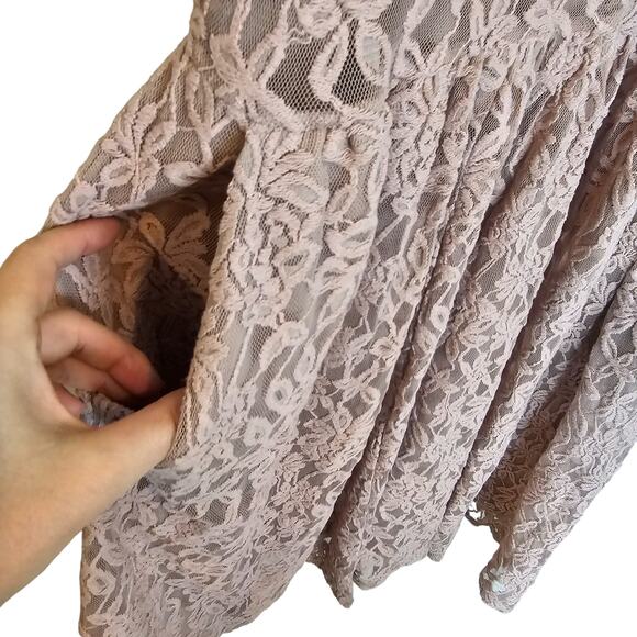 Torrid Dress Lace Dress Skater Dress Knee Length Dress V Neck Dress 2X Pink - Picture 4 of 11